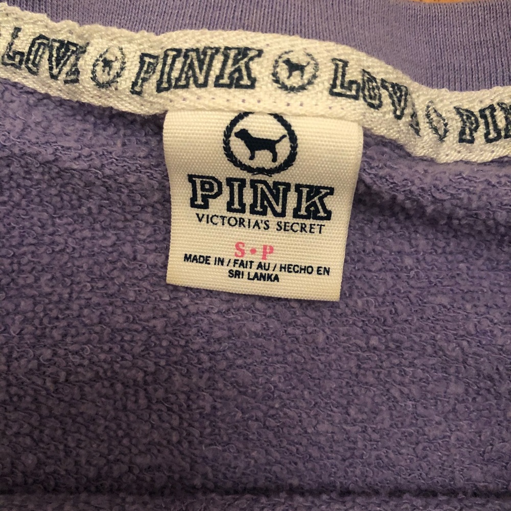 Pink sweatshirt with leopard print trim nice Sz S - Picture 7 of 7